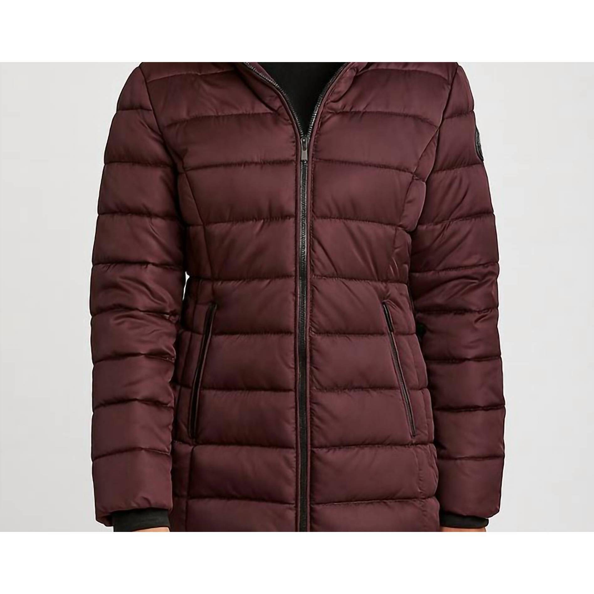New Hfx Quilted Puffer Jacket In Plum